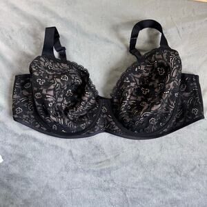 Soma Black Lace underwire Bra Enticing Lift Full Coverage size 40D